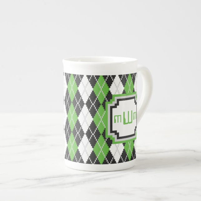 Caneca De Porcelana Retro Argyle Specialty Mug (Frente Esquerda)