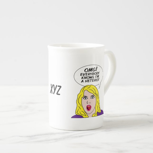 Caneca De Porcelana RETRO HISTÓRIA EM QUADRINHOS canetas personalizada (Frente Esquerda)