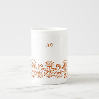 Caneca De Porcelana Rico Floral Bone China Tea Mug