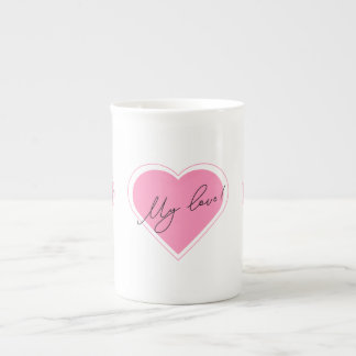 Caneca De Porcelana Romantic illustration My love! on a cup