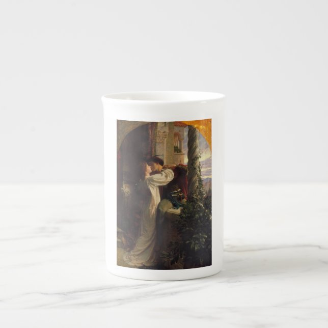 Caneca De Porcelana Romeu e Julieta (por Frank Dicksee) (Frente)