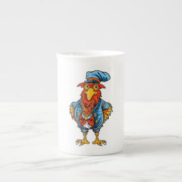 Caneca De Porcelana Rooster de Cartoon Encantado