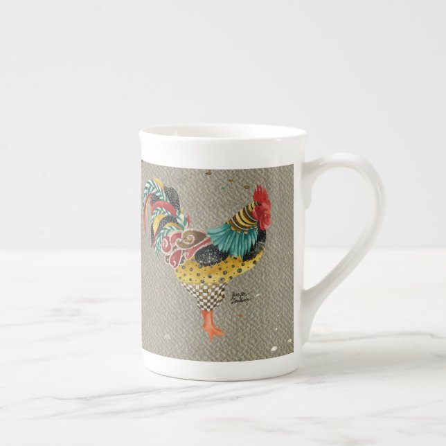Caneca De Porcelana Rooster Mardi Bone China Mug (Direita)