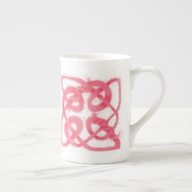 Caneca De Porcelana ROSA CELTIC KNOT Bone China Mug (Direita)