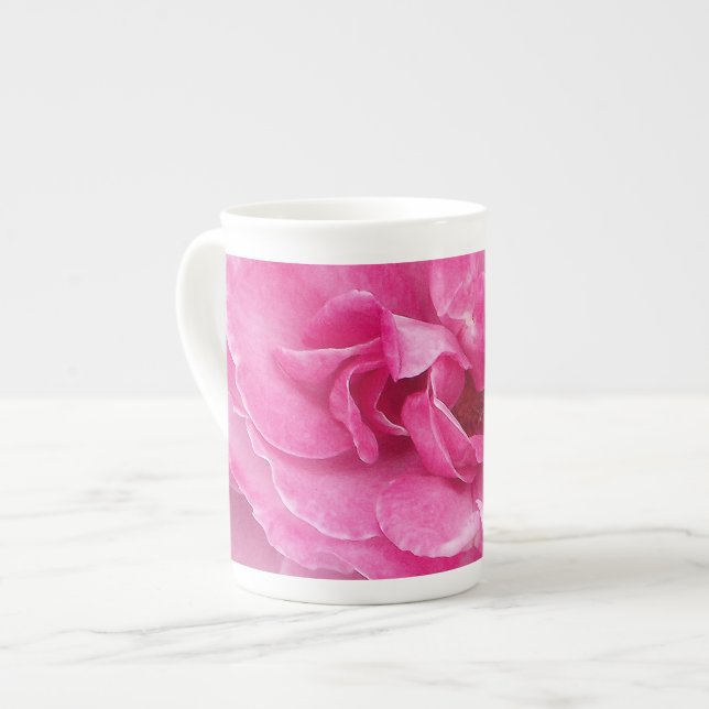 Caneca De Porcelana Rosa de Jardim Rosa (Frente Esquerda)