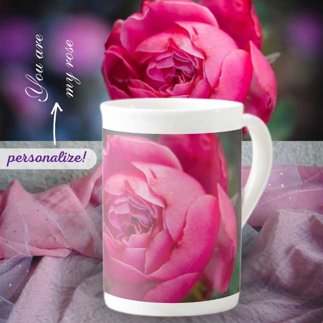 Caneca De Porcelana Rosa grande (Criador carregado)