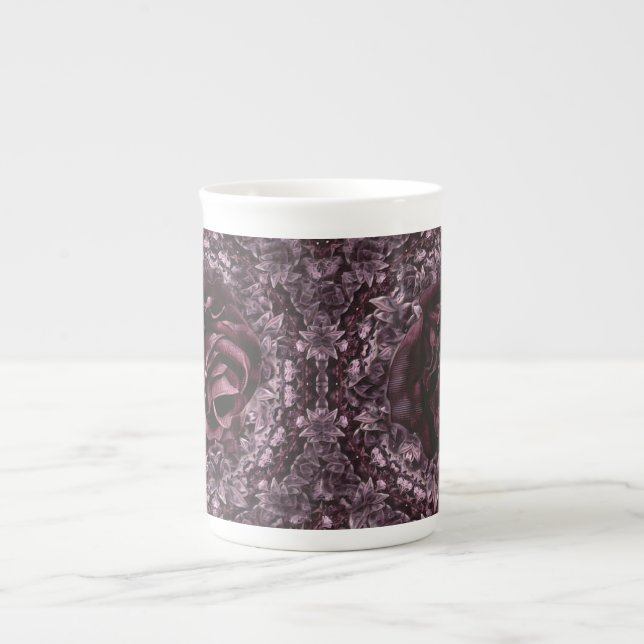 Caneca De Porcelana Rosa Mandala (Frente)