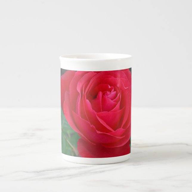 Caneca De Porcelana rosa vermelha solteiro (Frente)