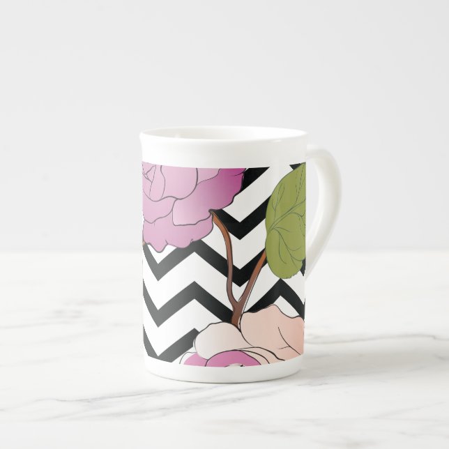 Caneca De Porcelana Rosas 27 (Frente Esquerda)