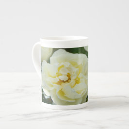 Caneca De Porcelana Rosas brancas fofas para positivo
