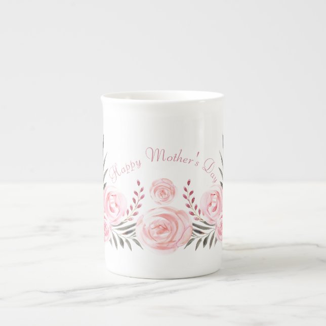 Caneca De Porcelana Rosas de Blushing personalizados China Mug (Frente)