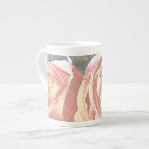 Caneca De Porcelana Rosas de chá do Jardim