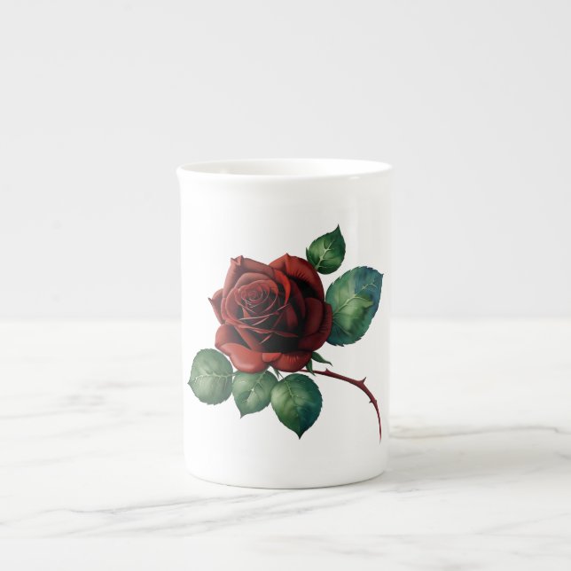 Caneca De Porcelana Rosas vermelhas (Frente)