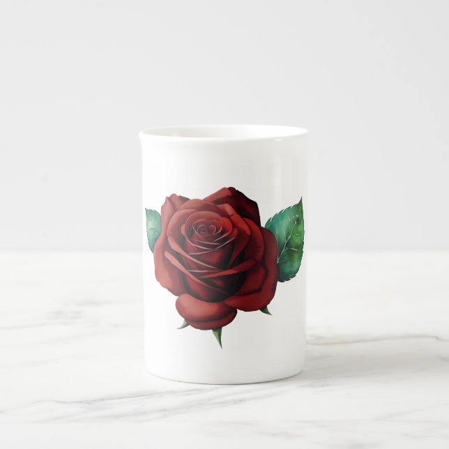 Caneca De Porcelana Rosas vermelhas (Frente)