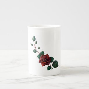 Caneca De Porcelana Rosas vermelhas
