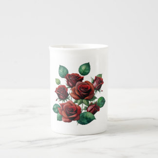 Caneca De Porcelana Rosas vermelhas