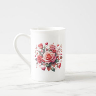 Caneca De Porcelana Rose Bouquet Floral Design- 62103