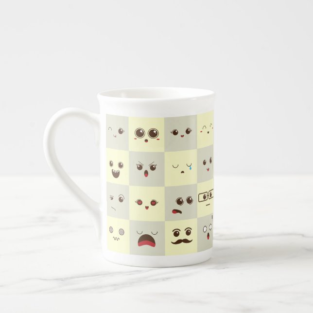 Caneca De Porcelana Rosto fofo (Esquerda)