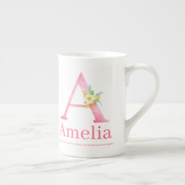 Caneca De Porcelana Rotule o significado conhecido de Amelia do rosa
