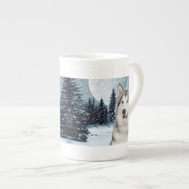 Caneca De Porcelana Rouco da Lua de inverno - China Mug (Frente Esquerda)