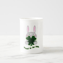 Caneca De Porcelana Rua. Patricks Bunny Orgulha ser irlandês Shamrock