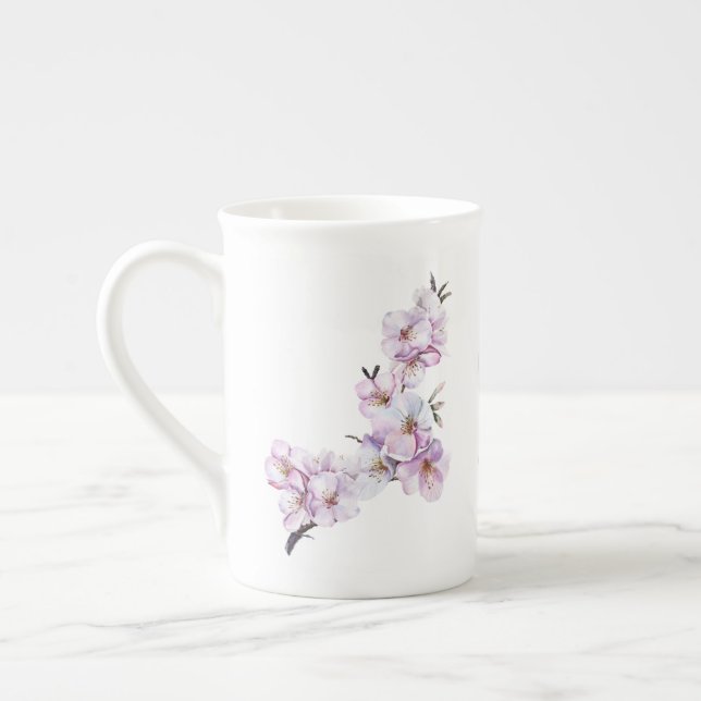 Caneca De Porcelana Sakura Rosa (Esquerda)