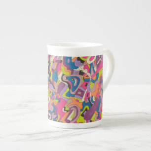 Caneca De Porcelana "Samba" Abstrato Art