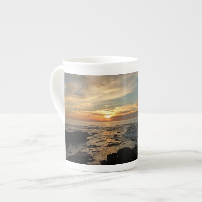 Caneca De Porcelana San Diego Sunset I Vista da Califórnia (Frente Esquerda)