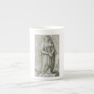 Caneca De Porcelana Santa Hildegarda de Bingen Arte Mística Medieval