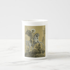 Caneca De Porcelana São Jorge – Arte "Sunburst Gold" Premium