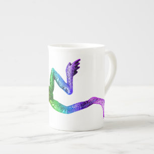 Caneca De Porcelana Sapo colorido arco-íris de SlipperyJoe renderizado