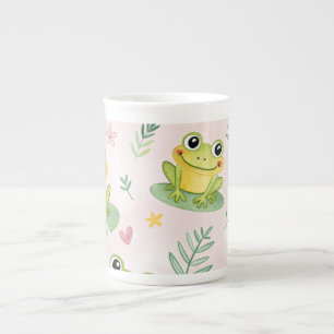 Caneca De Porcelana Sapos fofos Padrão