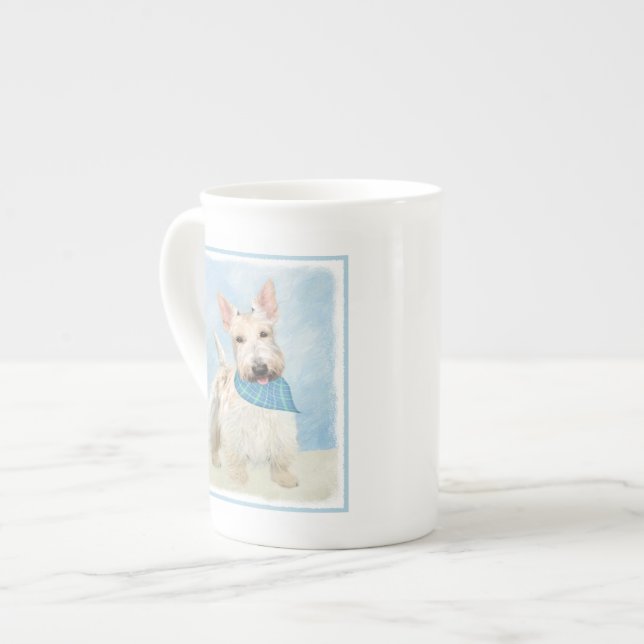 Caneca De Porcelana Scottish Terrier Wheaten Dog Painting (Frente Esquerda)