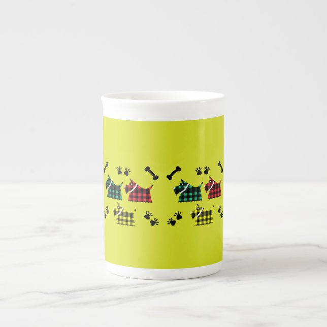 Caneca De Porcelana Scotty Terrier Dogs Cute Engraçado Terriers Breeds (Frente)