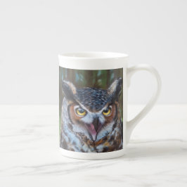 Caneca De Porcelana Screeching Owl Latte mok