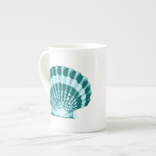 Caneca De Porcelana Seashell - Sombras de azul lacrimogêneo