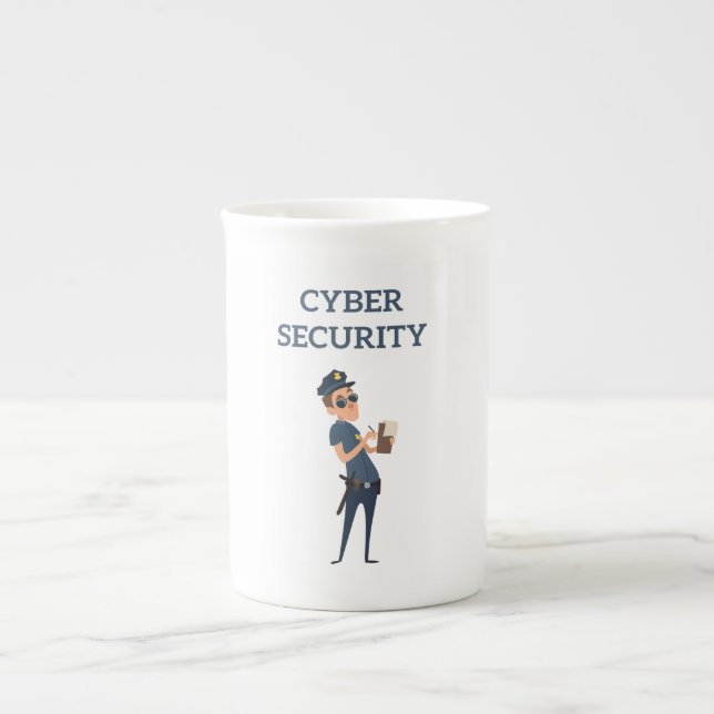 Caneca De Porcelana Segurança cibernética: o policial Legal sobre patr (Frente)