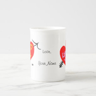 Caneca De Porcelana Seja amor da mina você namorados vermelhos de doi