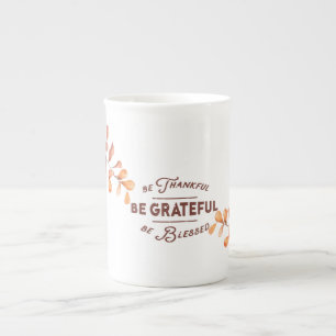 Caneca De Porcelana 'Seja Grato, Seja Agradecido, Seja Abençoado' Porc