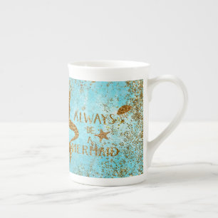 Caneca De Porcelana Seja sempre uma sereia-dourada, visão de sereia