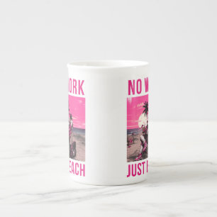 Caneca De Porcelana Sem Trabalho Só Praia