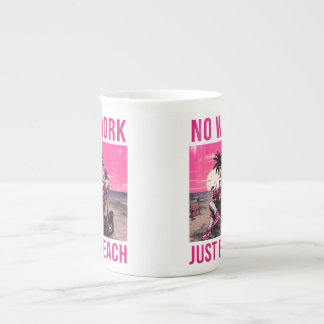 Caneca De Porcelana Sem Trabalho Só Praia
