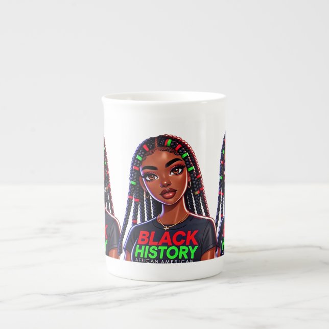 Caneca De Porcelana Senhora de História Negra (Frente)