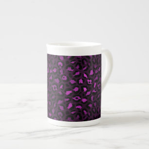 Caneca De Porcelana Série Design Leopardo Roxo e Dourado 5