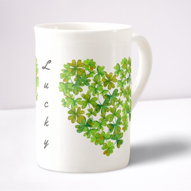 Caneca De Porcelana Shamrocks Sortudos (Criador carregado)
