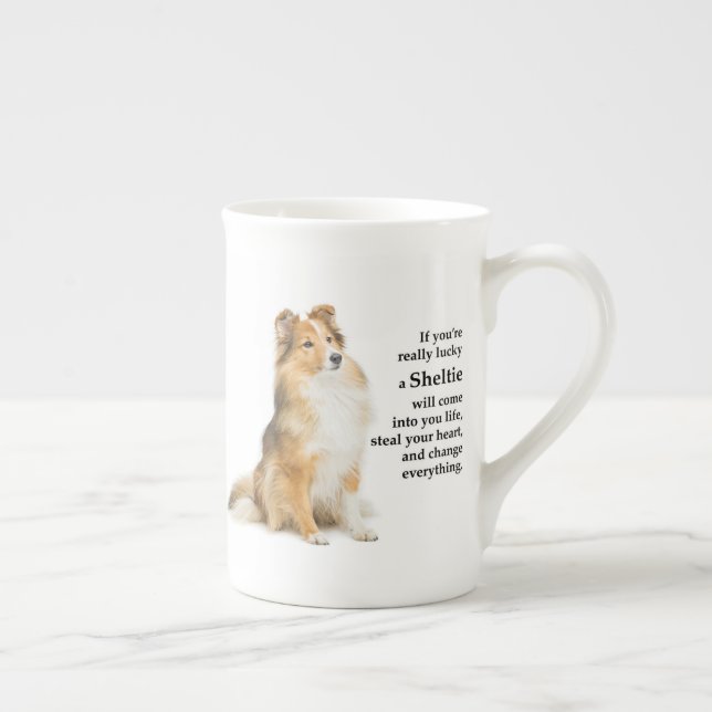 Caneca De Porcelana Sheltie Lucky (Direita)
