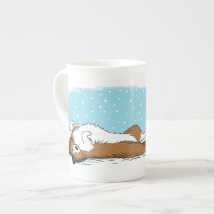 Caneca De Porcelana Shetland Sheepdog Snow Dog Sheltie Winter Holiday