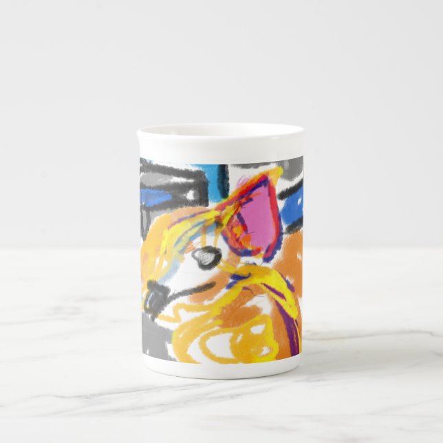 Caneca De Porcelana Shiba Inu na cidade (Frente)