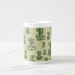 Caneca De Porcelana Silhueta de cacto sucessivo em copos e potes