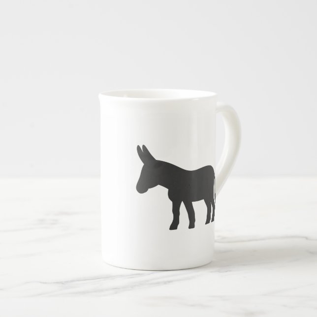 Caneca De Porcelana Silhueta de uma mula (Frente Esquerda)